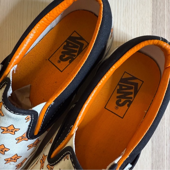 Vans Angry Stars Orange Slip Ons - Picture 6 of 10